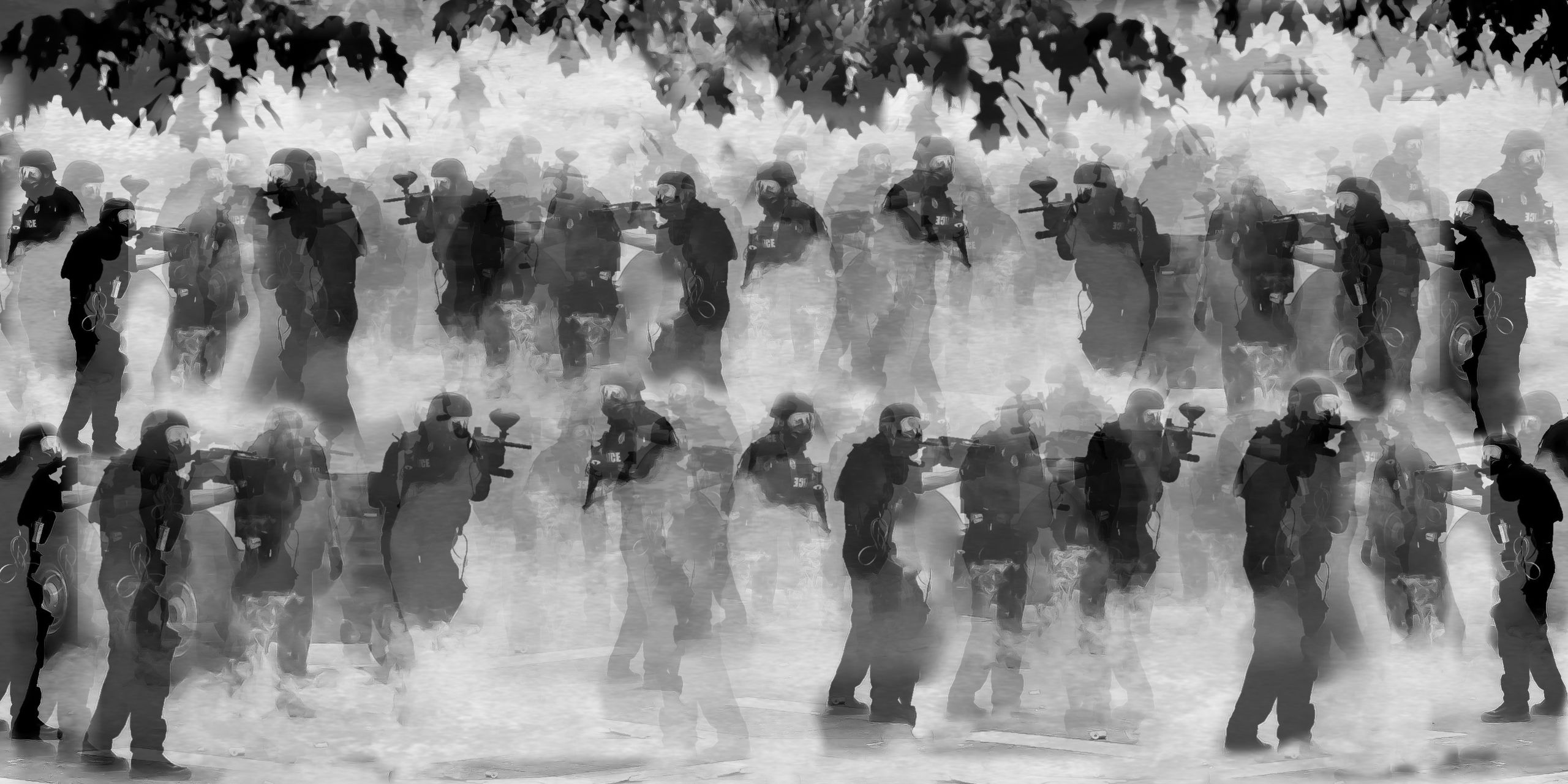 "Over Policing (Transparency)," 2020 [Omid Tavakoli]