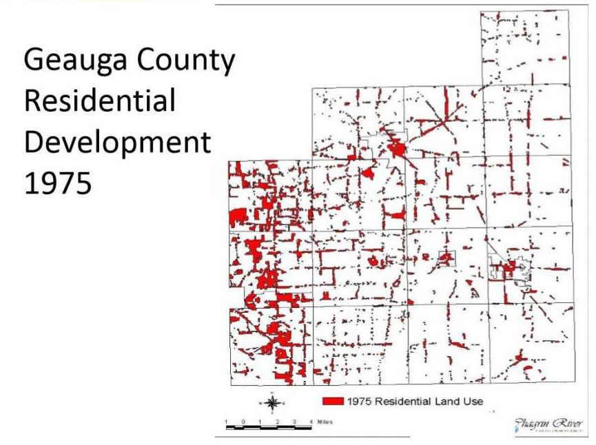 Residential development map of Geauga County in 1974